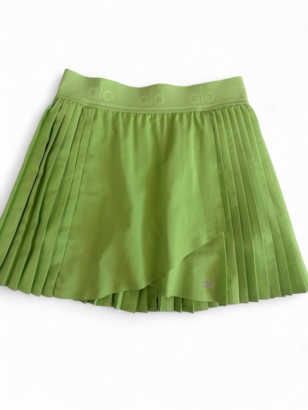 ALO Yoga Lime Green Pleated Skater Tennis Skirt